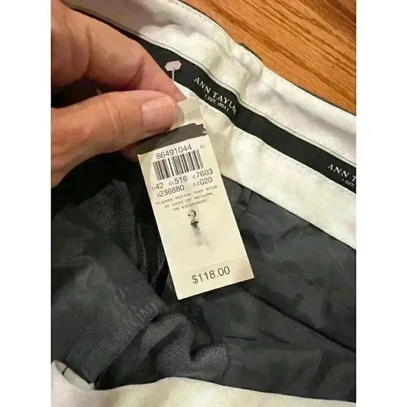 Ann Taylor Women's Dress Pants Size 2 Gray $118 NWT - Picture 3 of 6